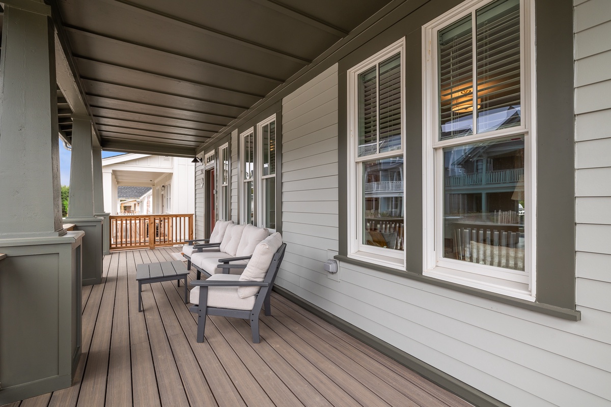 Soak in a sunrise on the covered front porch