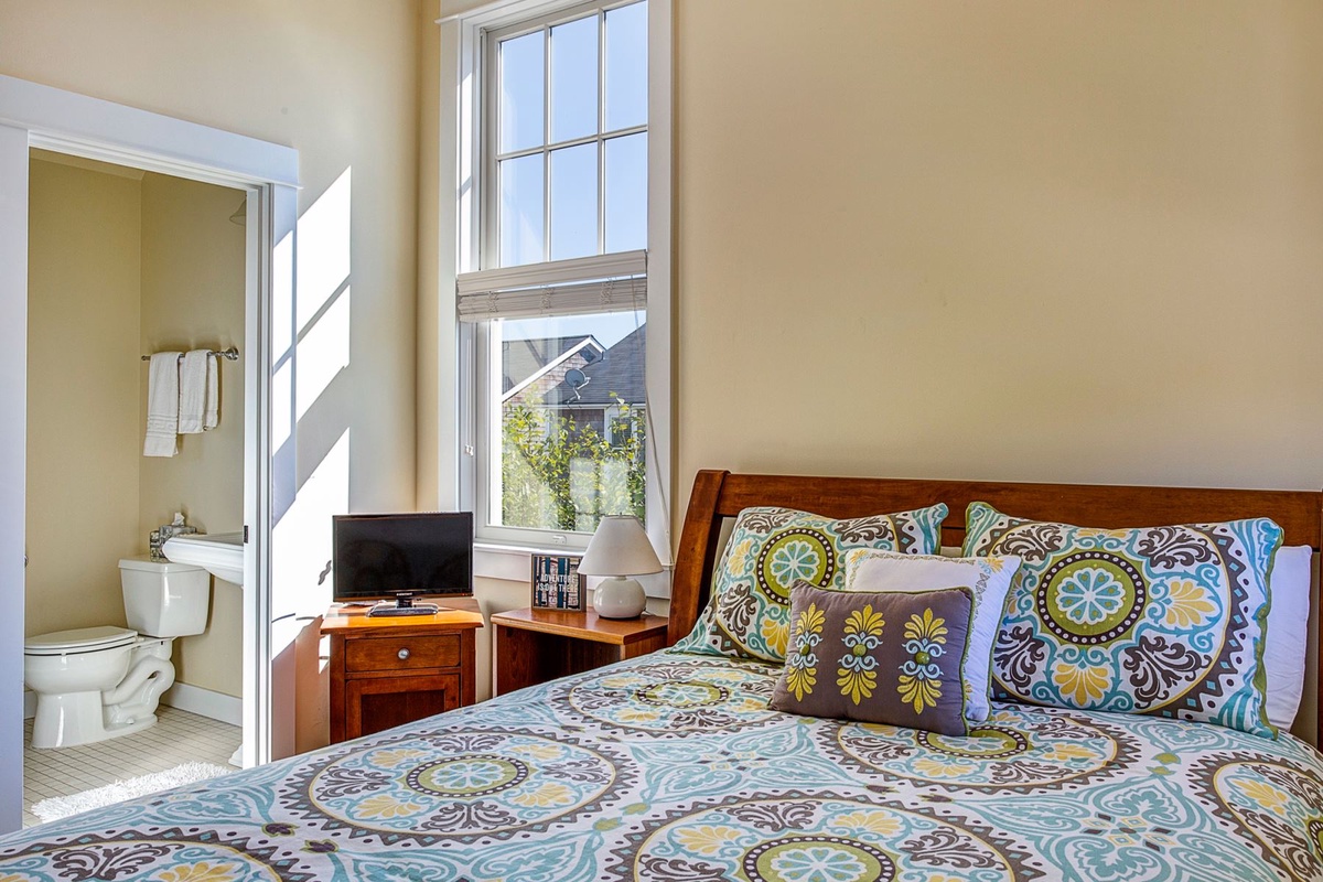 Second floor queen bedroom with private bathroom