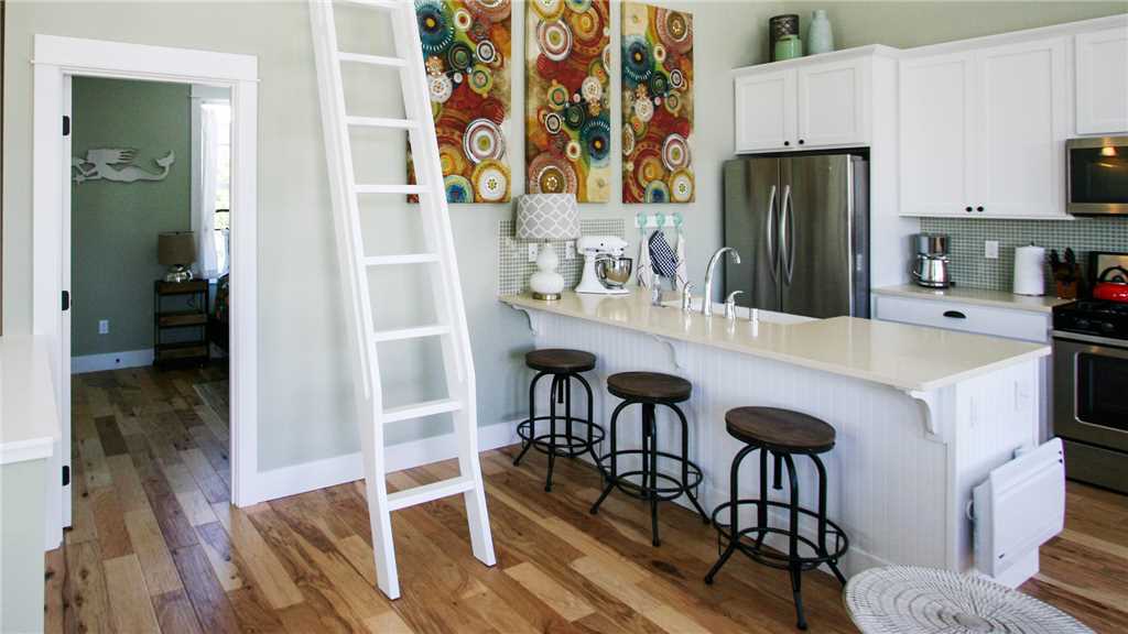 Open floor plan for the second floor main living area and kitchen