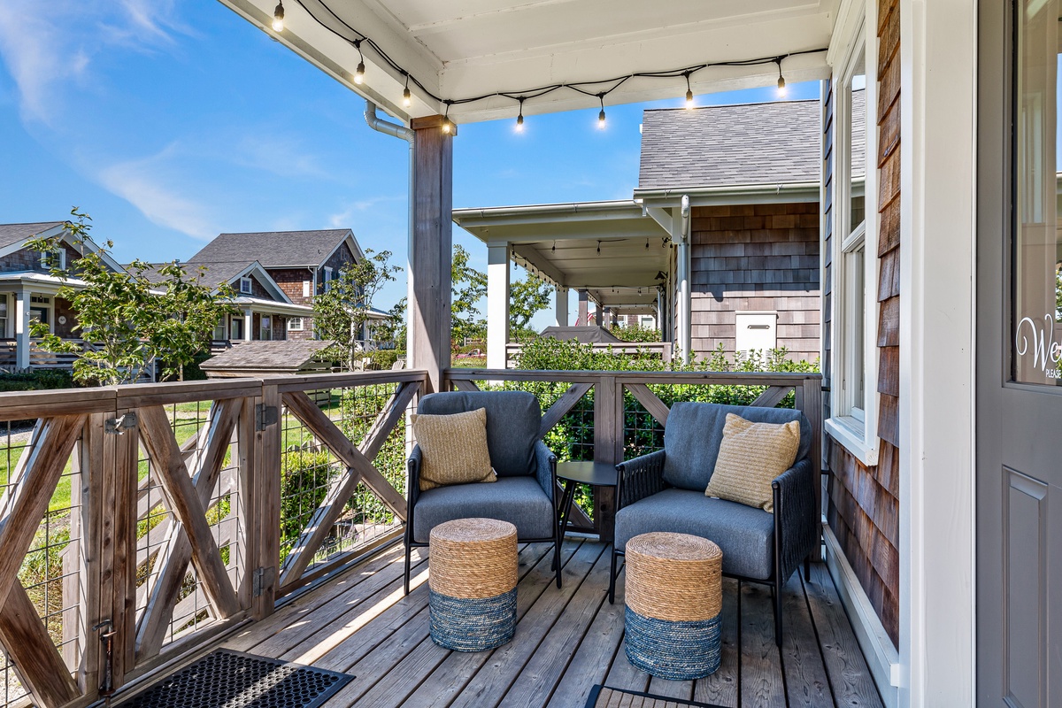 Covered and gated front porch