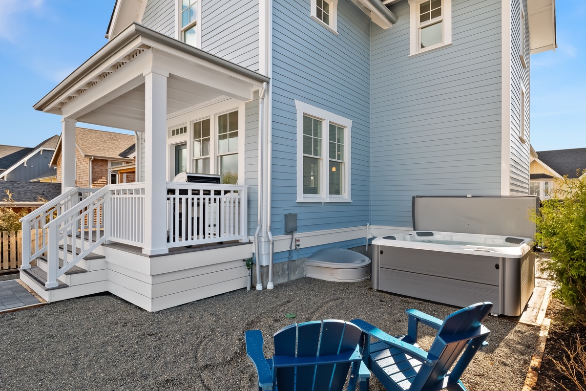 backyard with hot tub