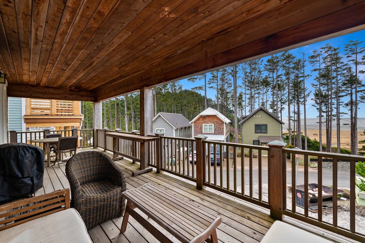 Soak in ocean views from the covered deck