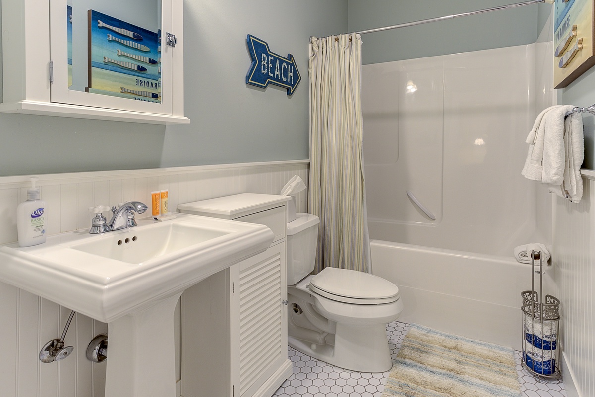Unwind in the spa-like bathroom