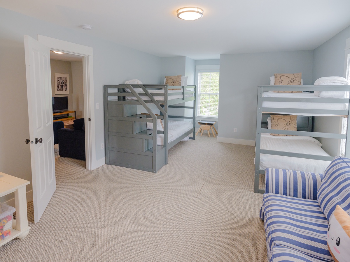 The bunkroom is perfect for kids and adults alike