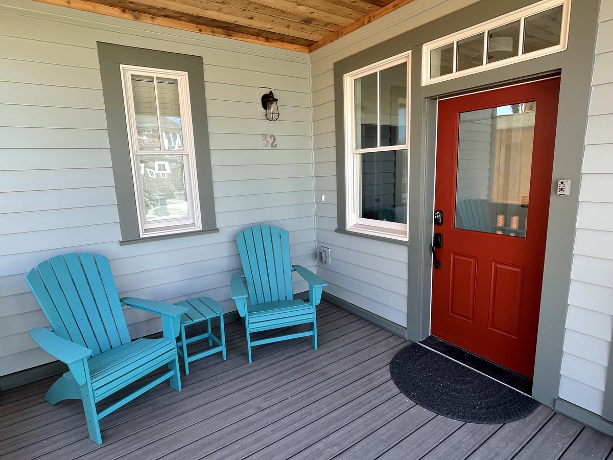 Relax on the covered front porch