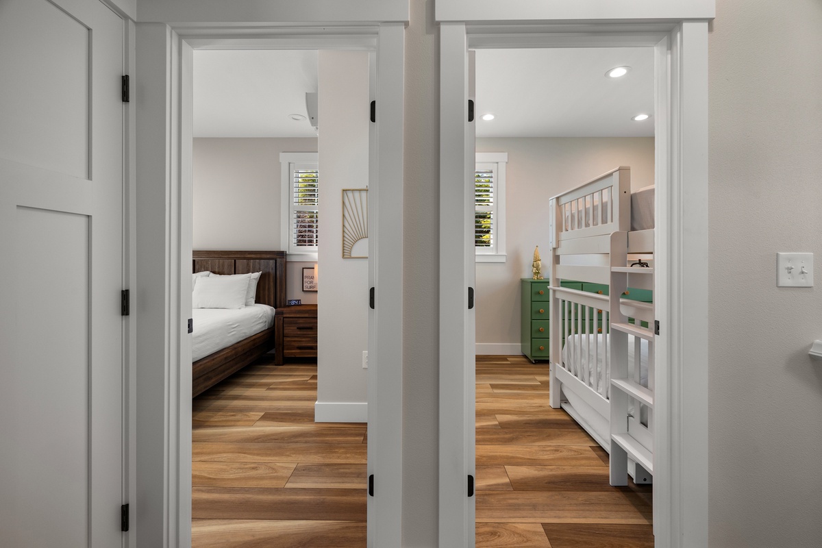 Queen and bunk bedrooms