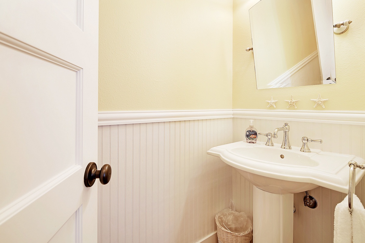 Carriage house bathroom with shower