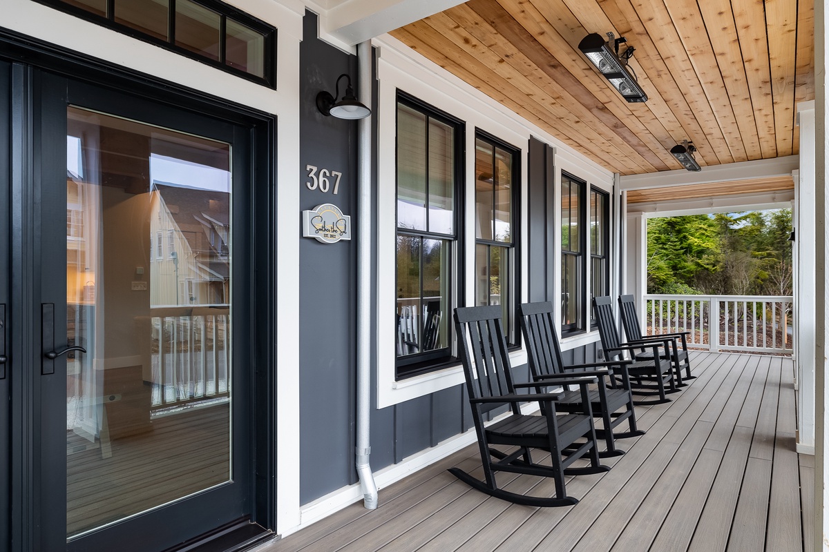 Kick back in a rocking chair on the front porch