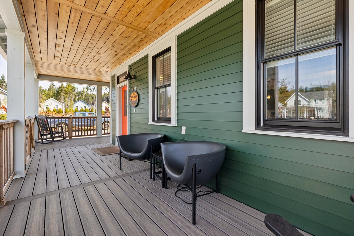Heated seats on covered front porch