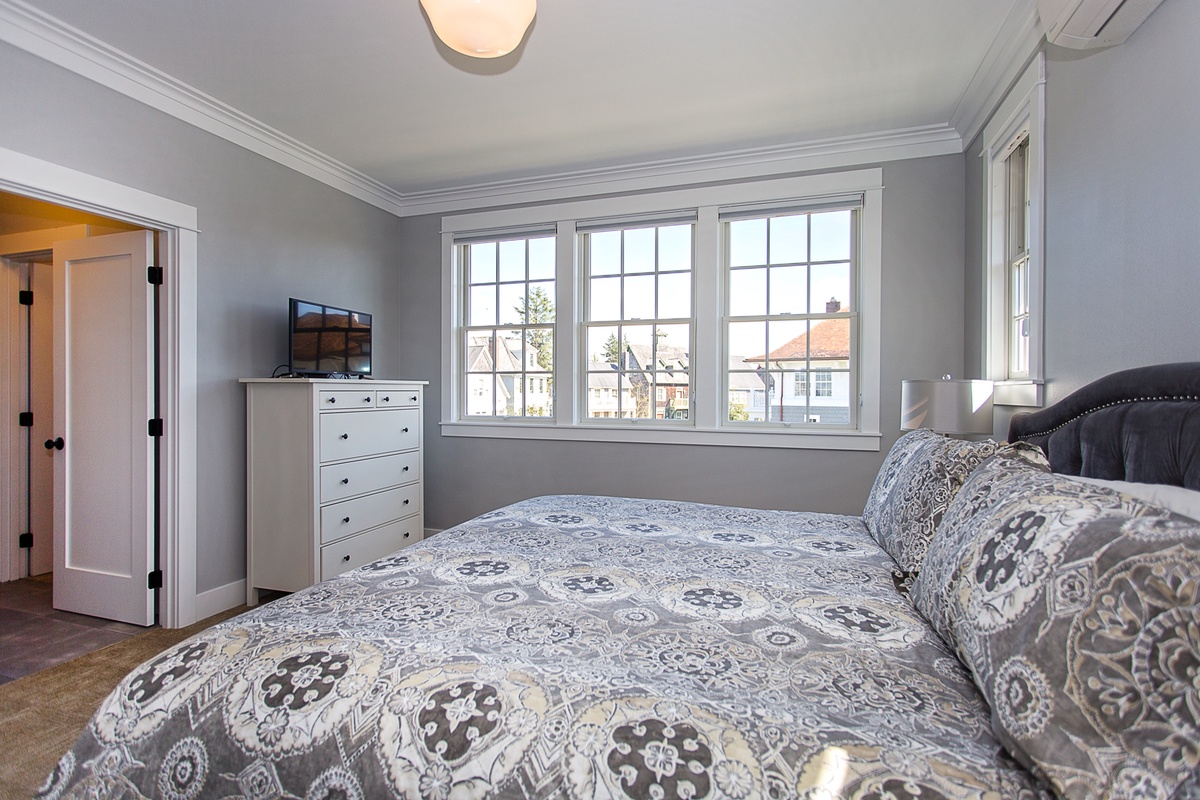Melt away in the comfy second floor California king bed
