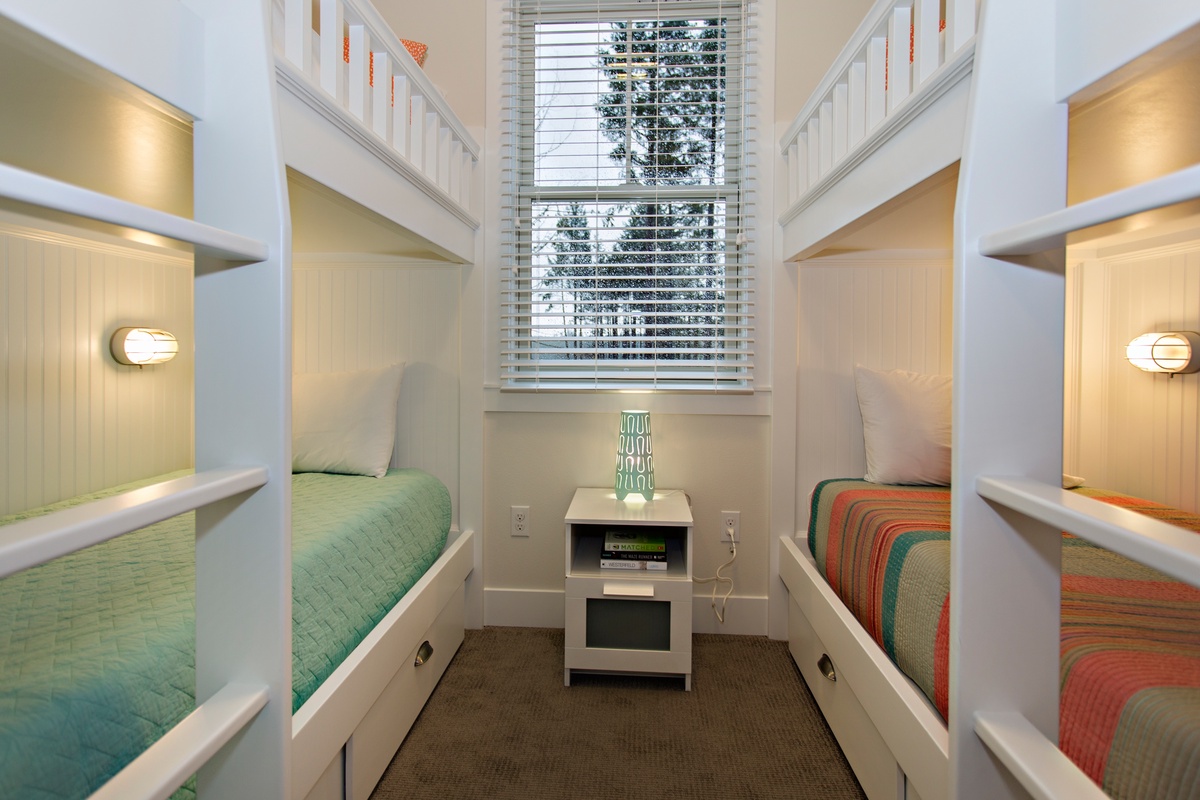 Bunk room is perfect for kids and adults alike