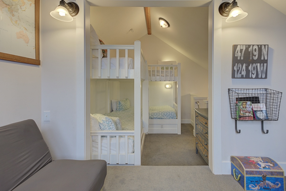 Loft is the highest level in this glorious townhouse, addition to the bunk beds	