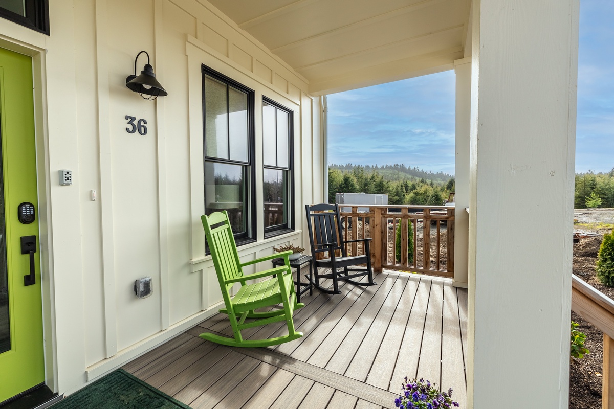 Relax on the covered front porch