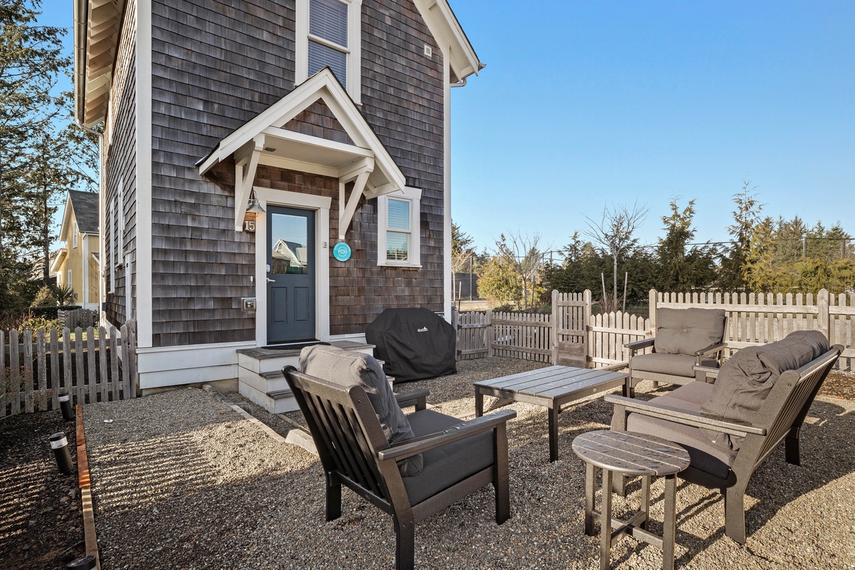 Kick back on the outdoor furniture