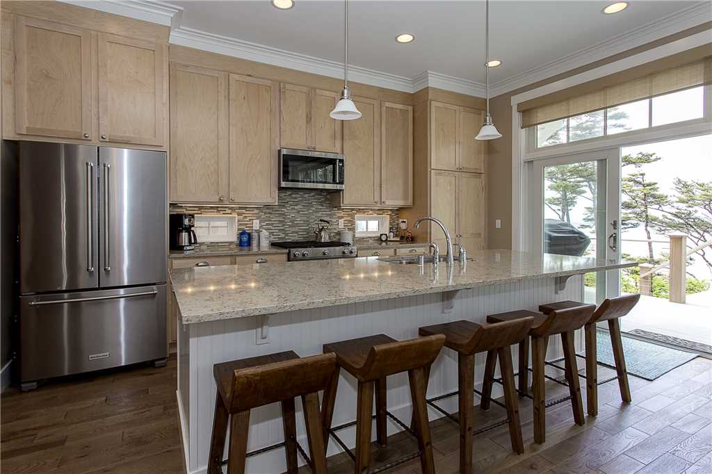 Kitchen with ocean view