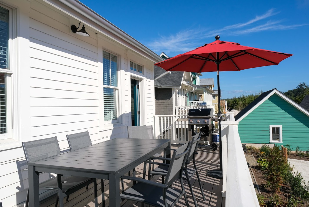 Enjoy grilling and dining under the sun or stars on the back deck