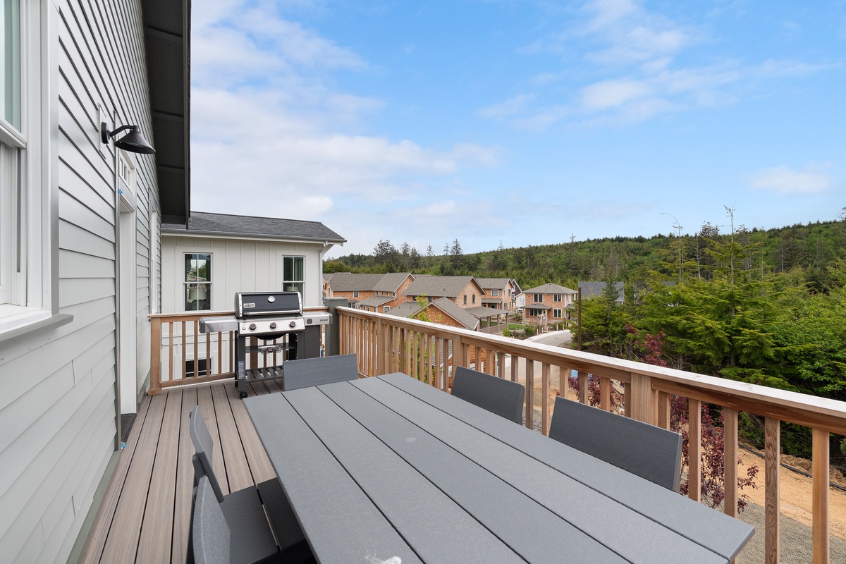 Grill and enjoy a meal with a view on the back deck