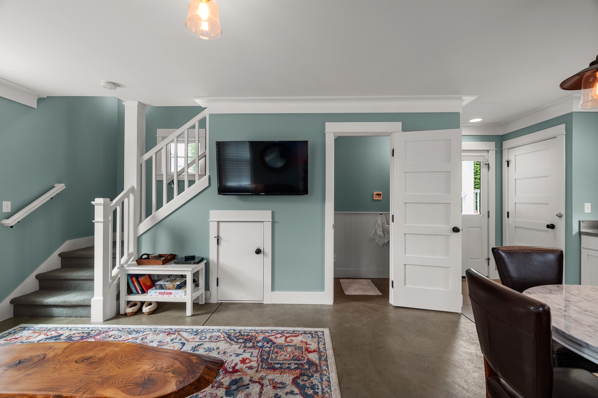 Living room and half bath