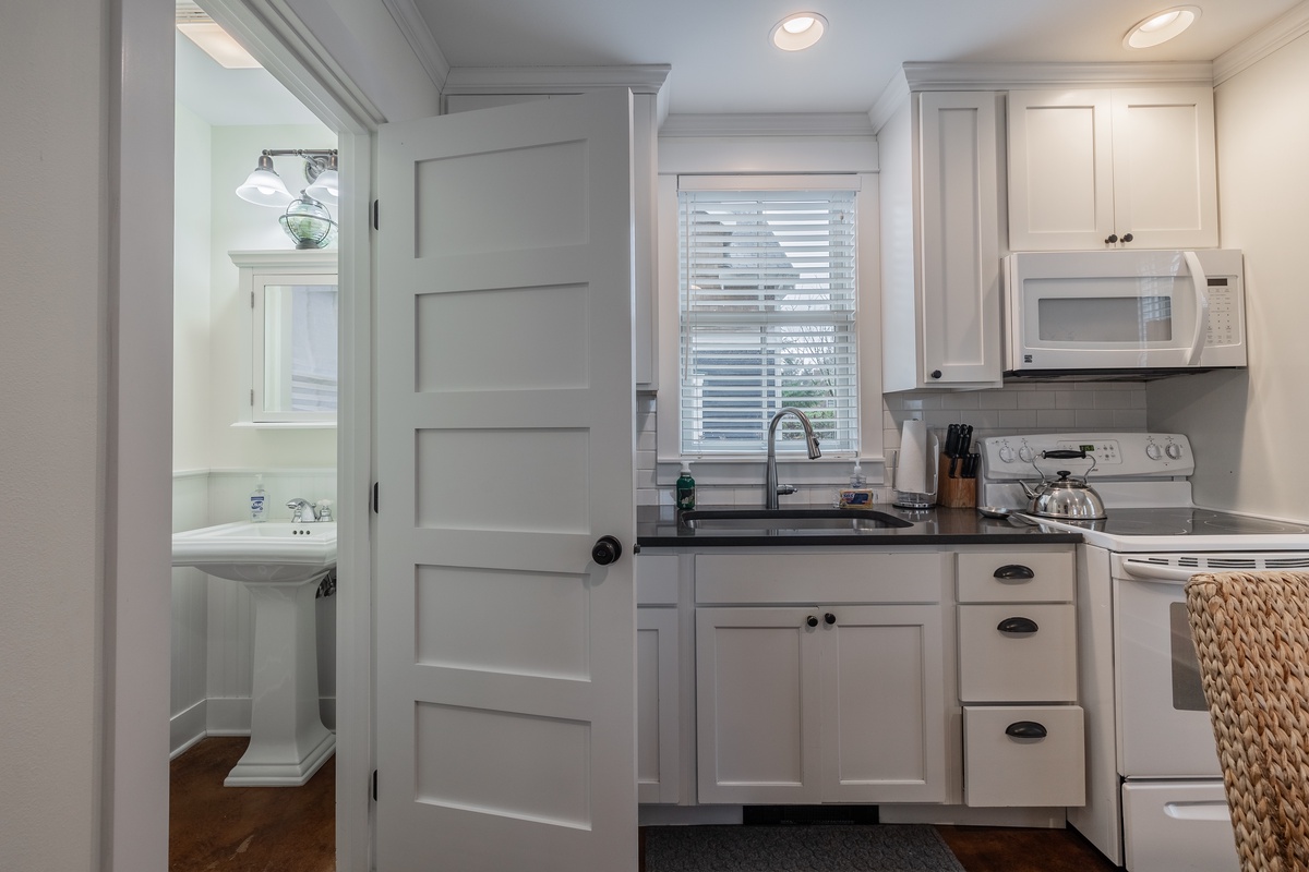 Half bath conveniently located off main living space