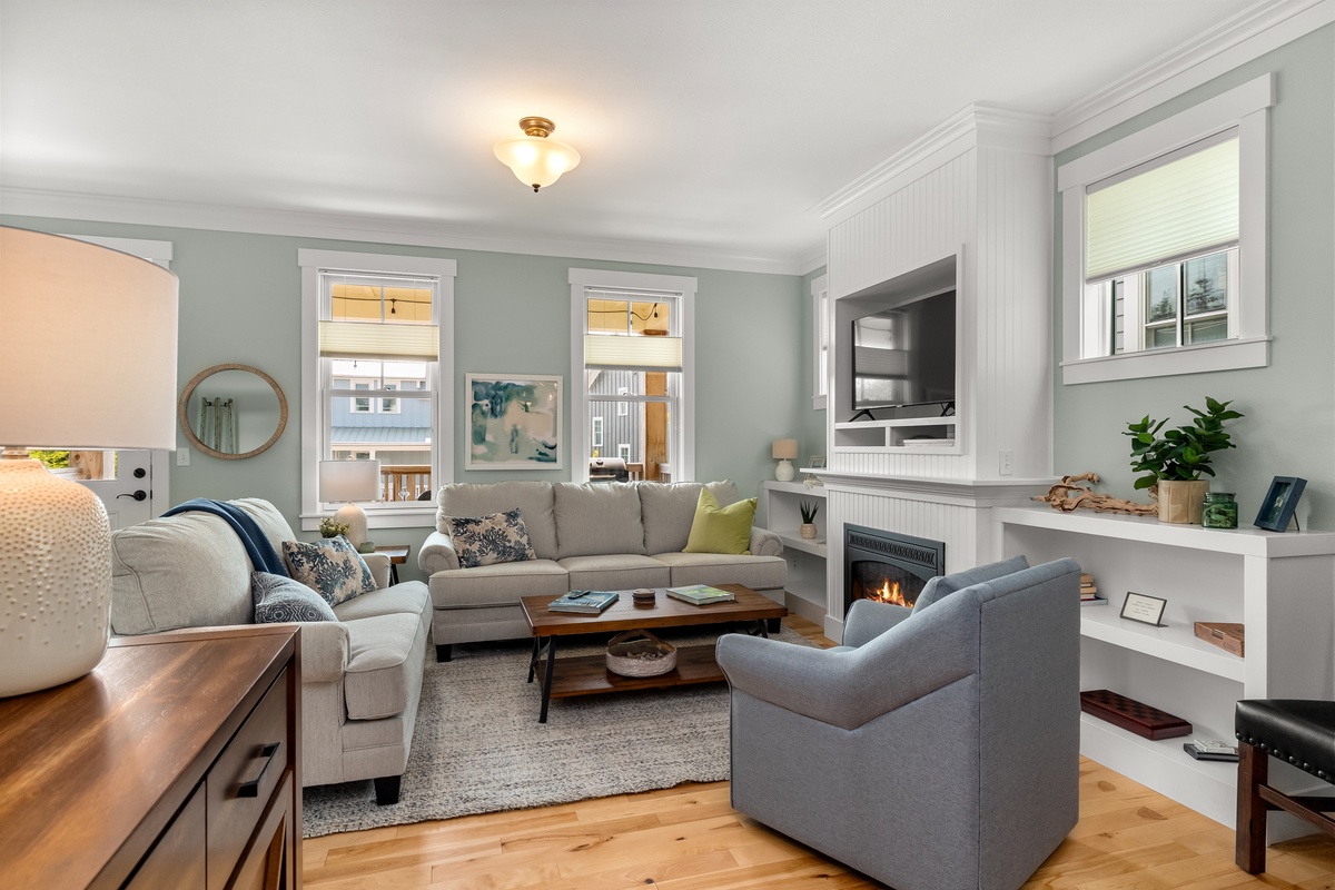 Stylish and spacious living room is the perfect place to gather