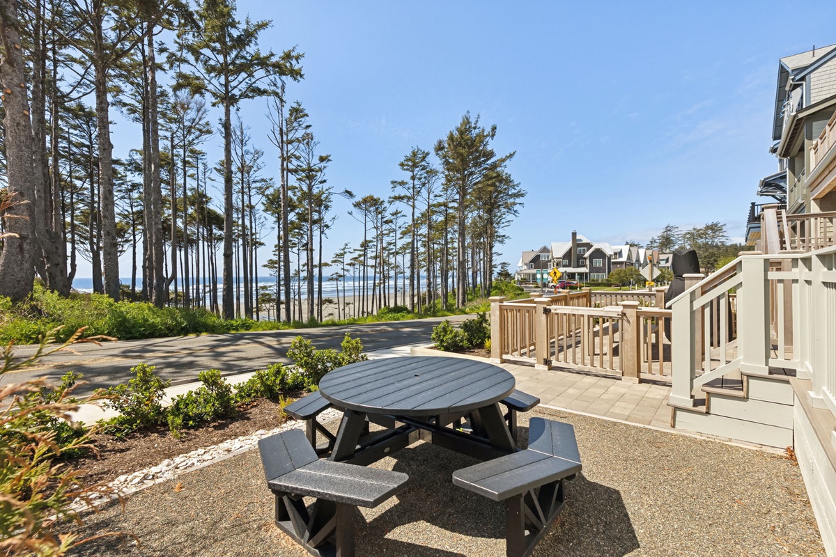 Outdoor dining with ocean views