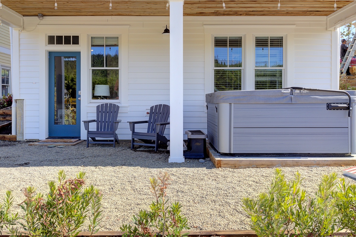 Relax and unwind in the hot tub