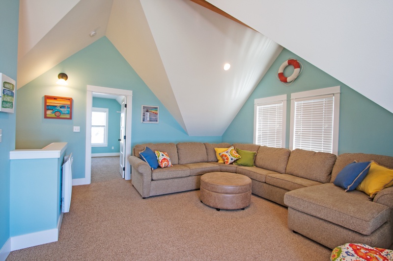 Third floor cushy bean bags and a swinging chair which also provide ideal spots for watching TV or movies
