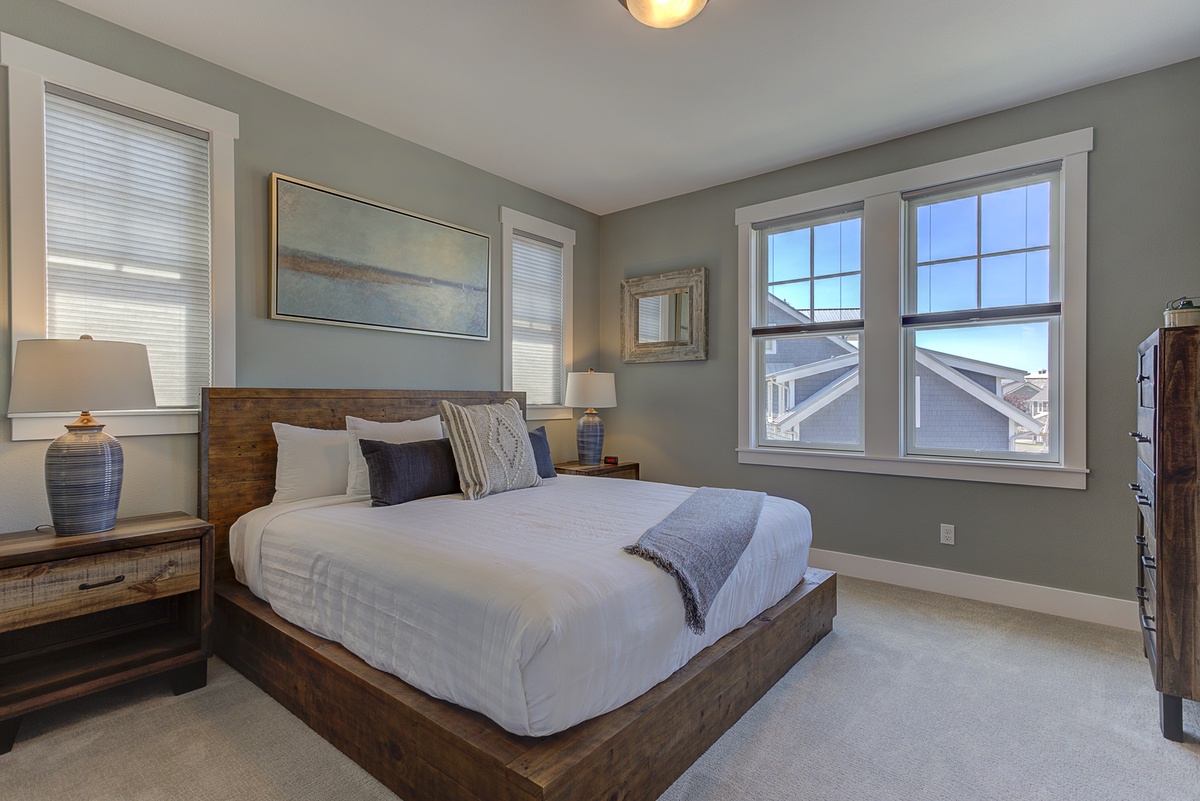 Second floor primary bedroom is peaceful for a restful night's sleep