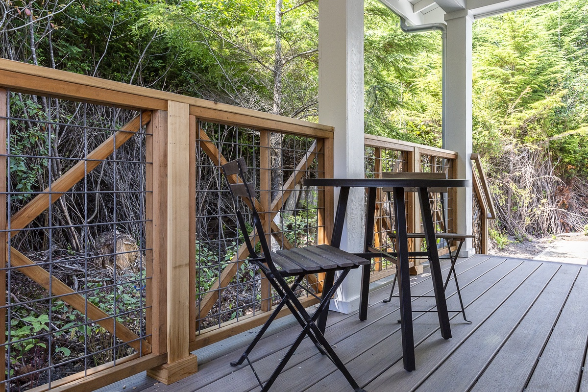 soak in the serenity of the woods from the porch