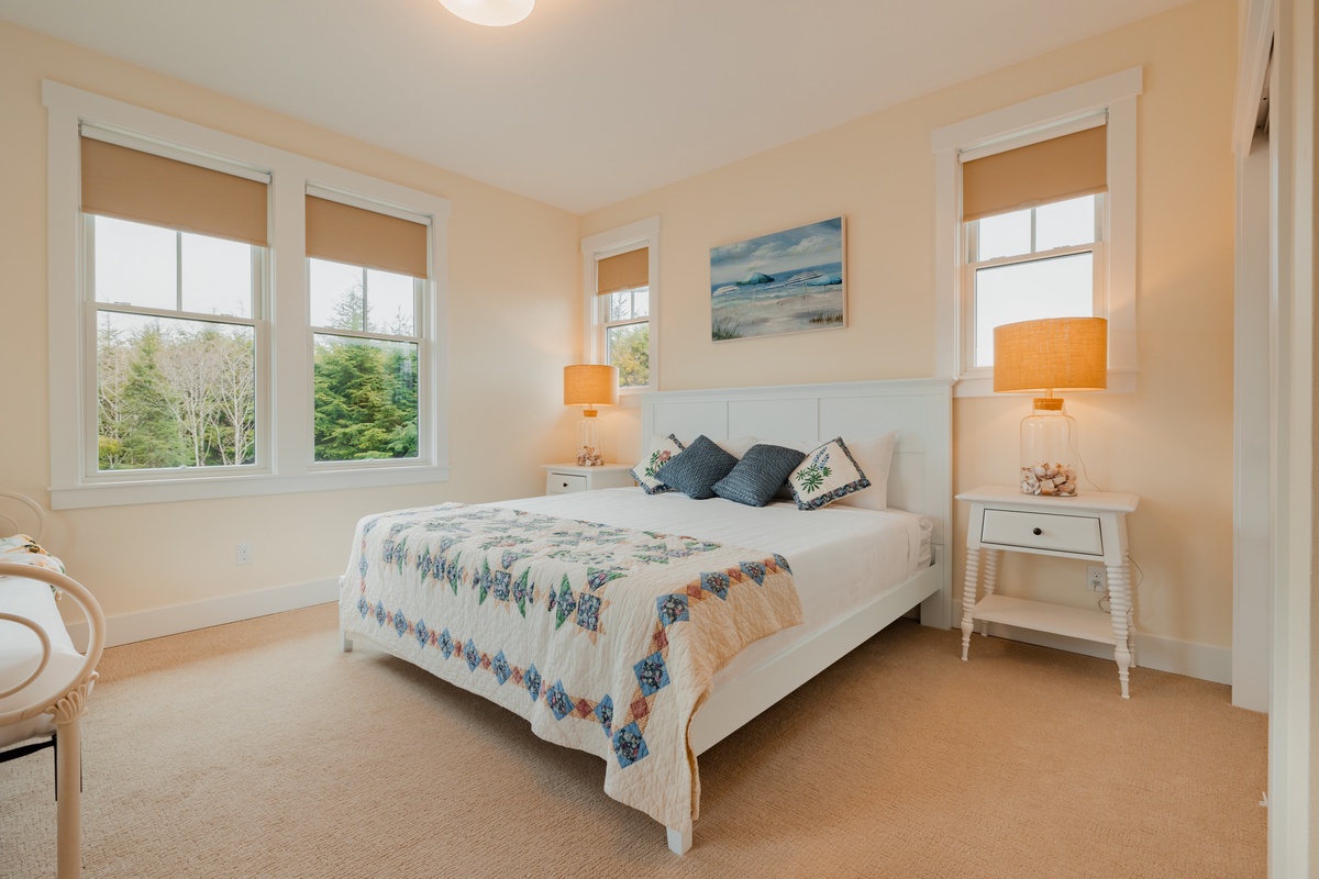 Upstairs primary king bedroom is the perfect place to recharge