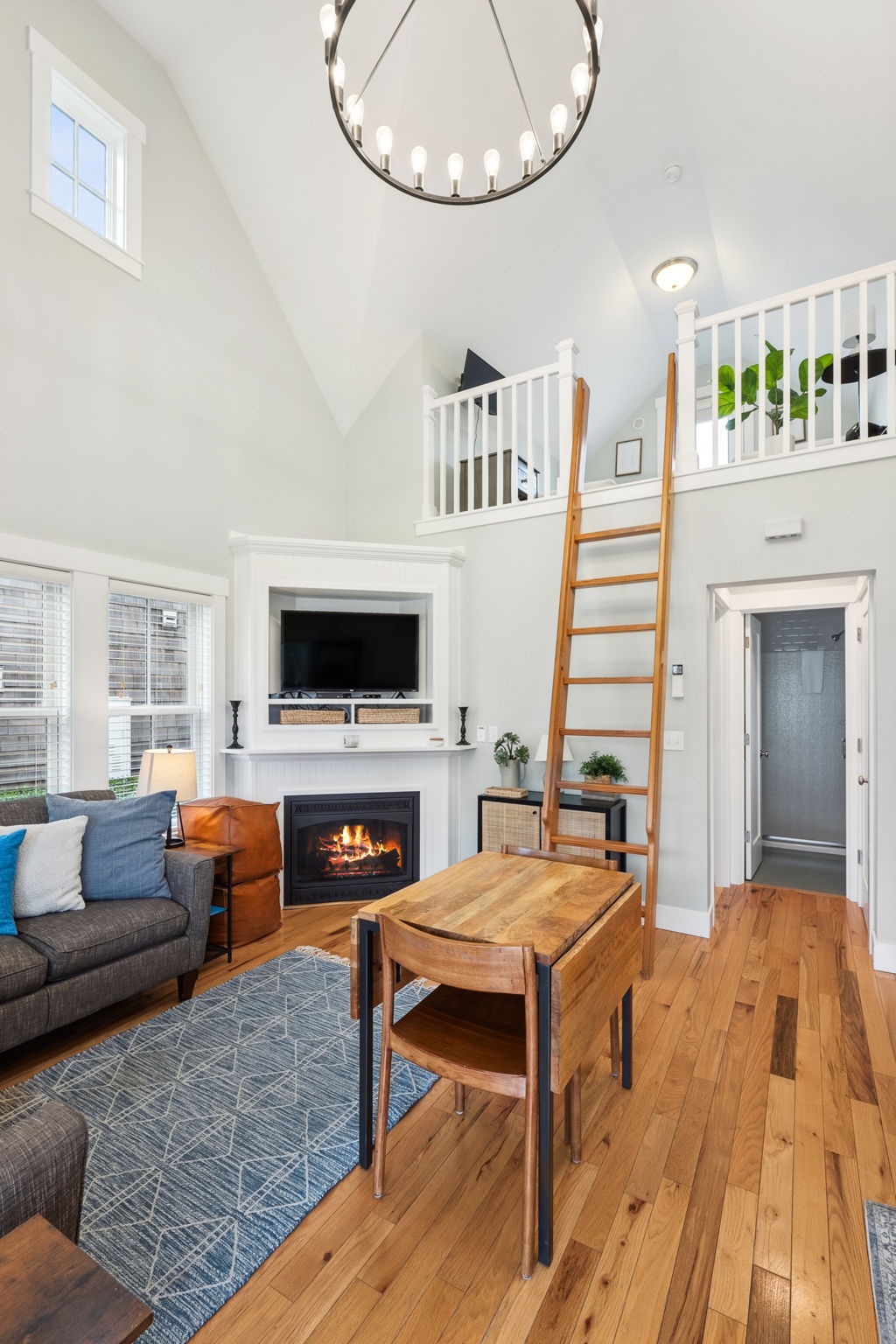 Living room with fireplace