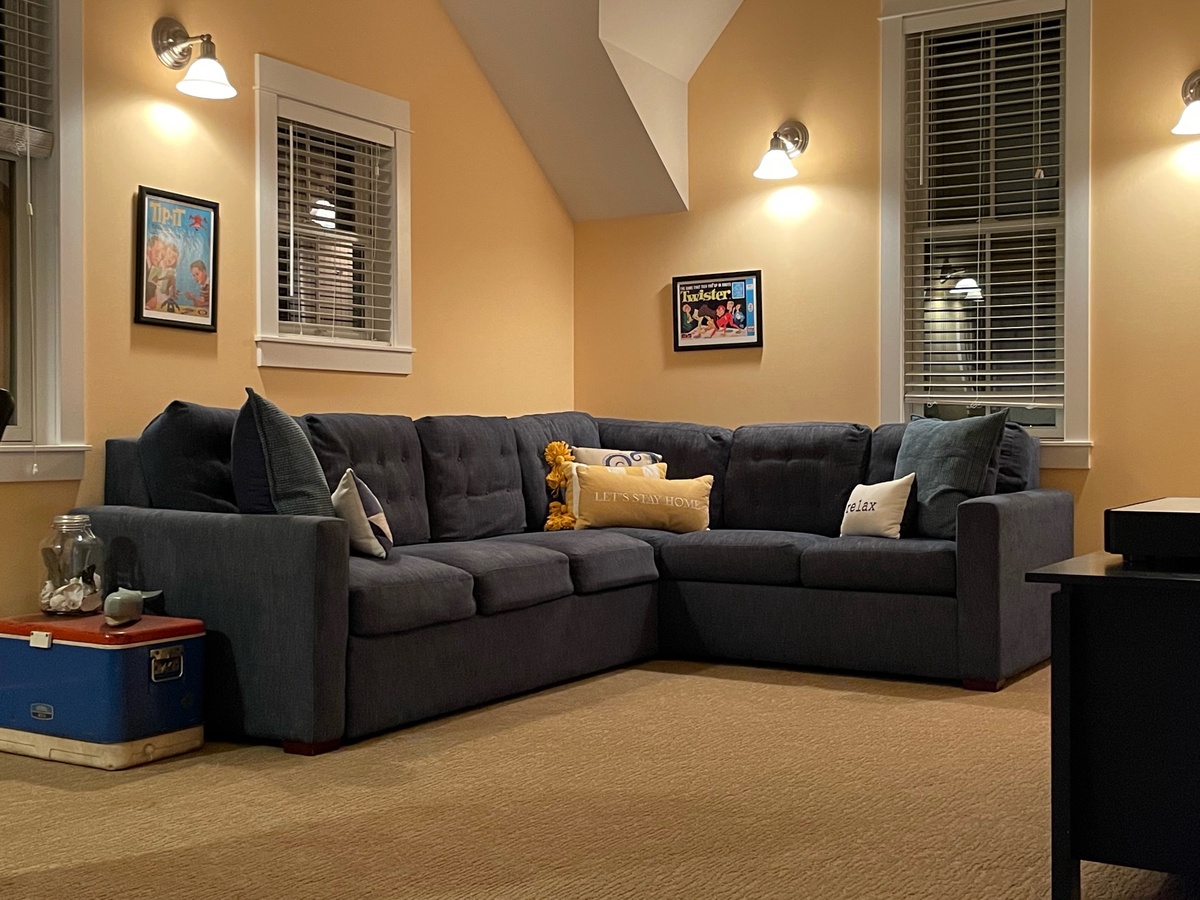 Kick back and enjoy the comfortable media room