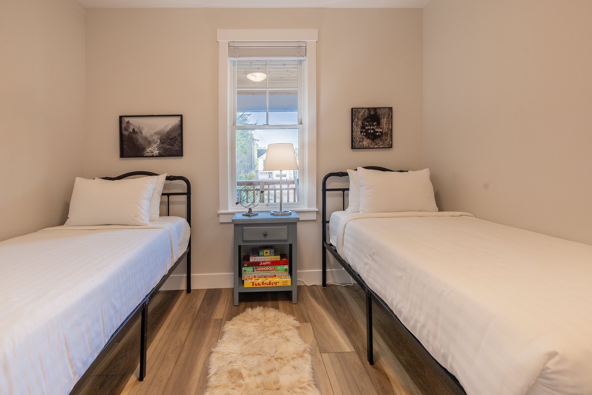 Bedroom with two twin beds perfect for a tranquil nights sleep