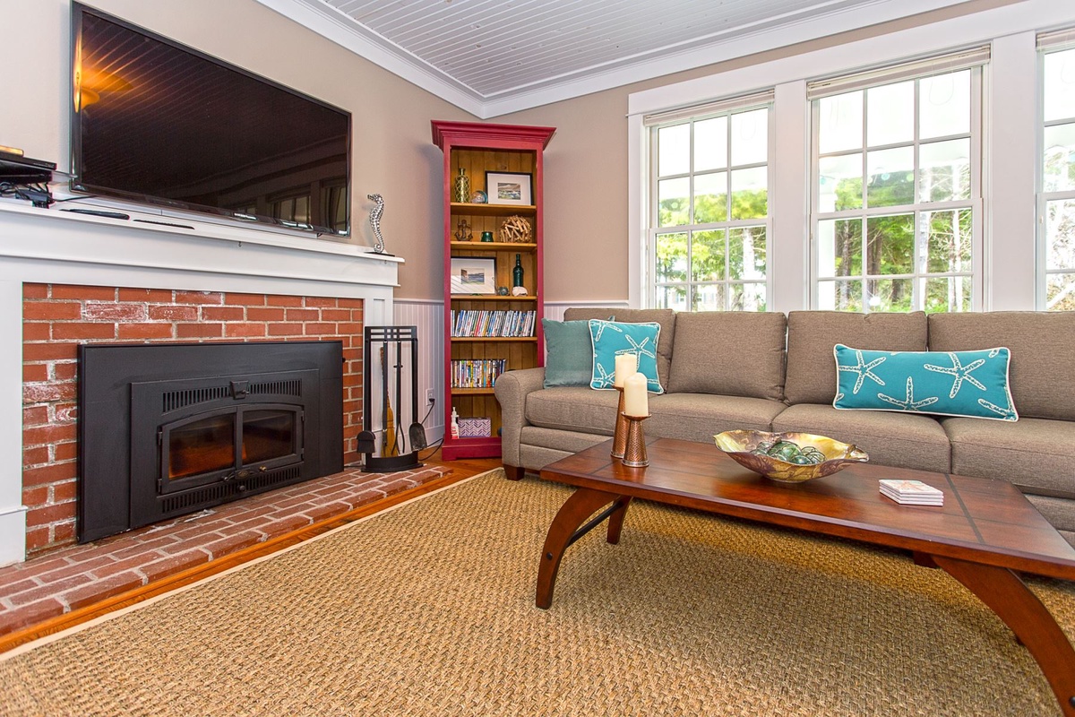 Fireplace and tv