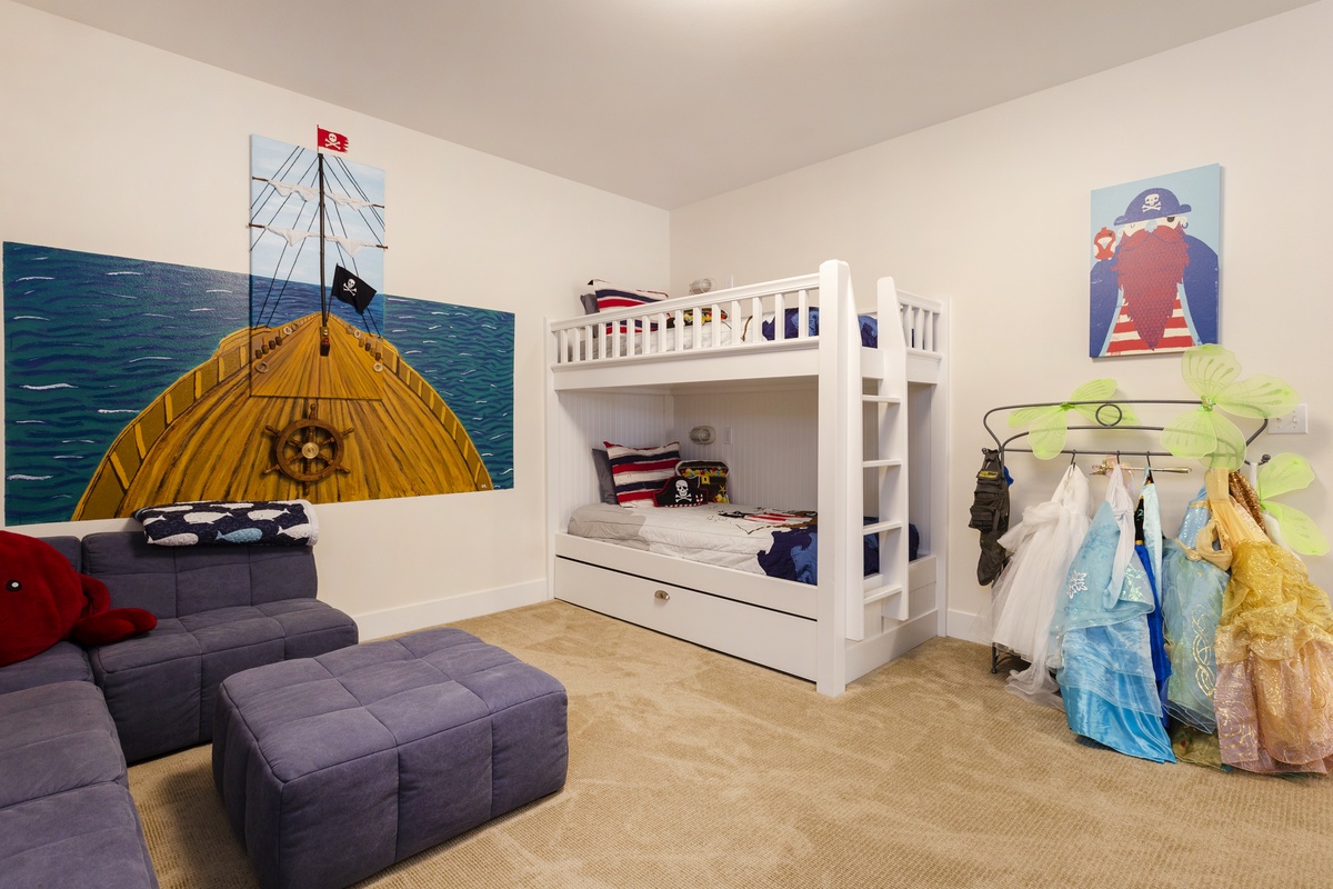 Lower level media room with bunk