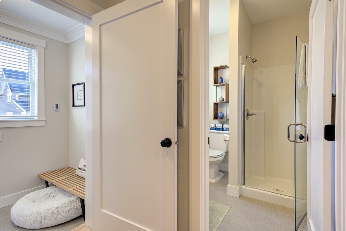 Main floor bathroom with shower