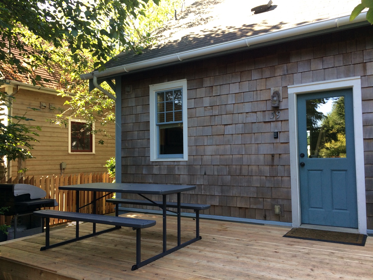 Back deck and picnic table