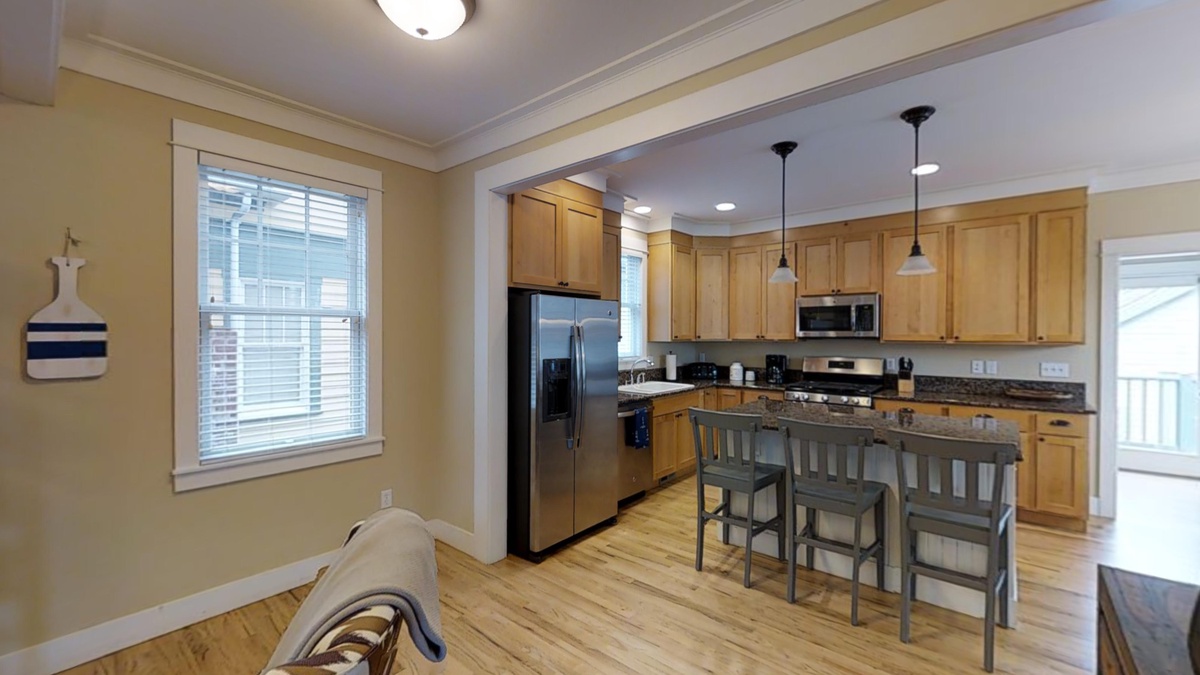 The breakfast bar is perfect for coffee, conversation and quick bites