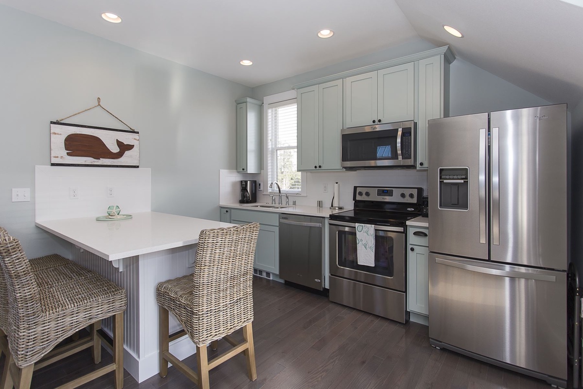 Carriage house kitchen and dining area