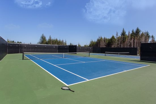 Tennis courts located in the Farm District