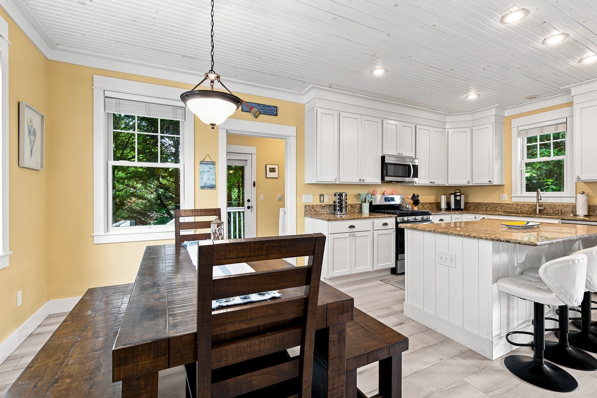 Dining area and kitchen