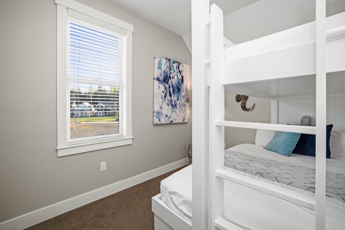 The bunk room has Farm District views