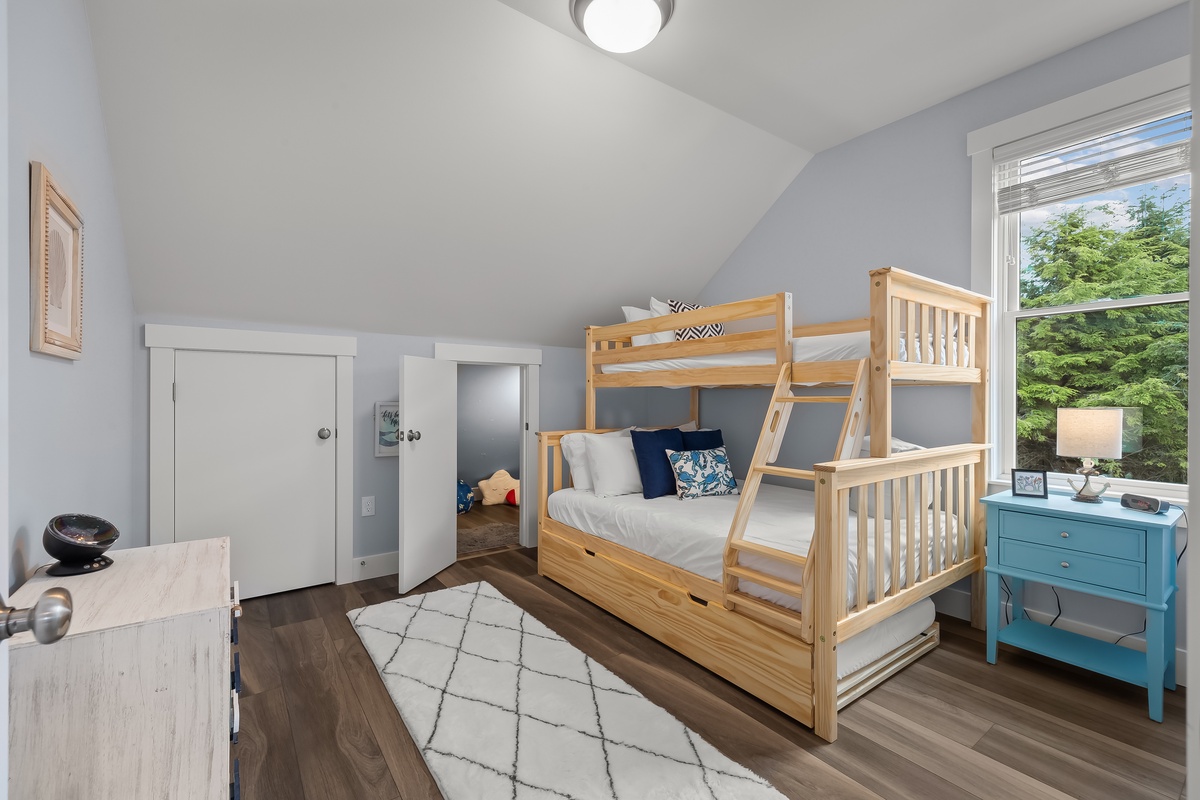 Bunk bedroom with playroom