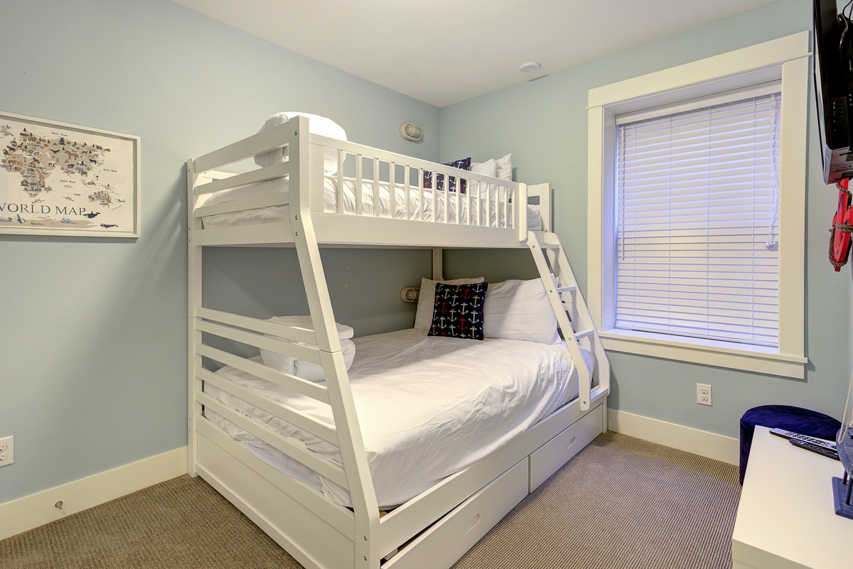 The bunk room is perfect for kids and guests to recharge and rest