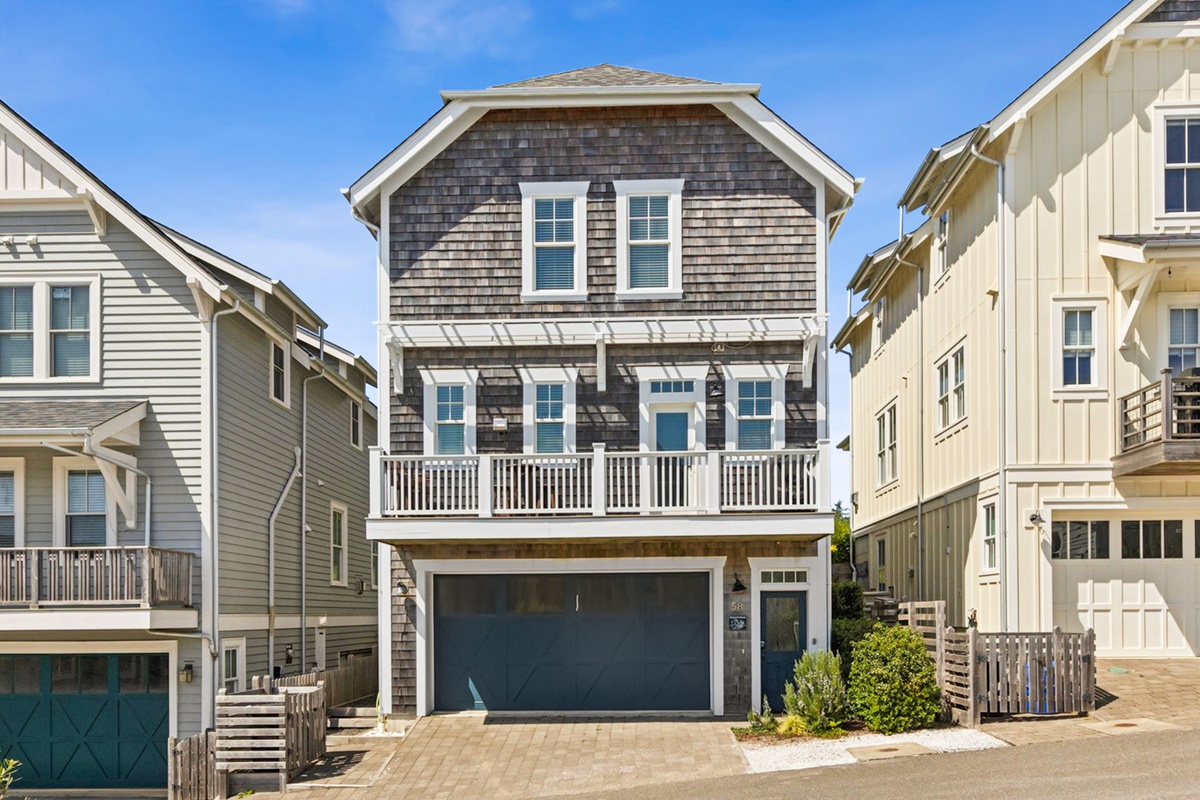 Street facing entry with private garage for parking