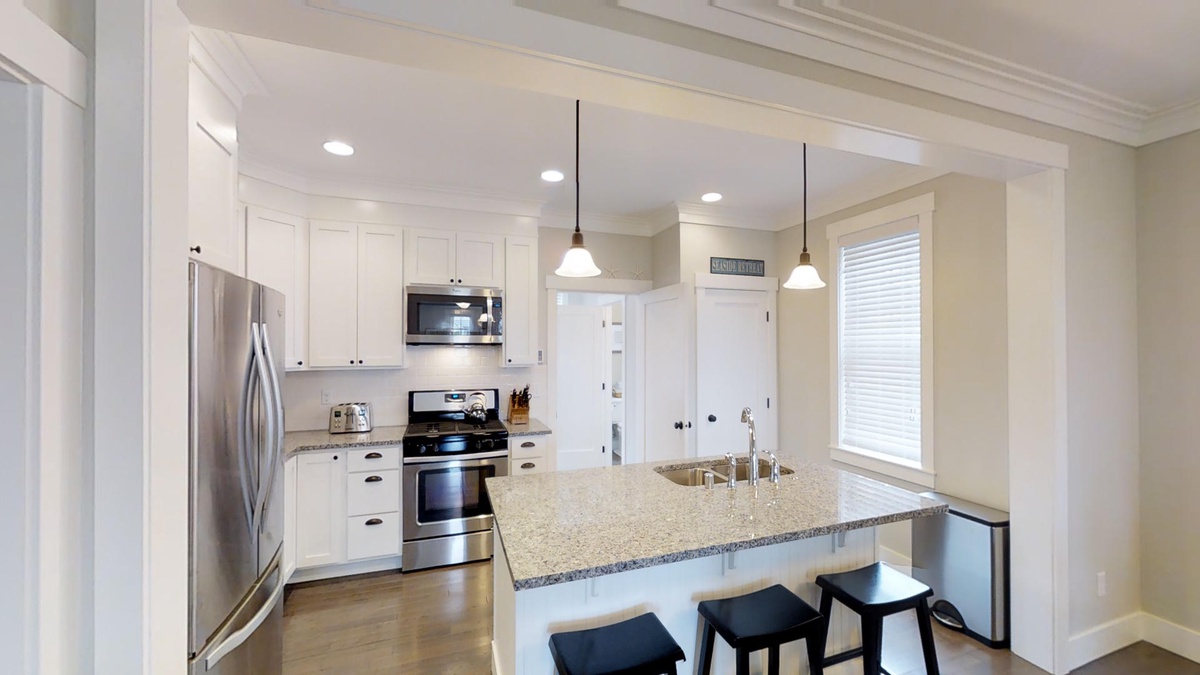 Kitchen island with a breakfast bar