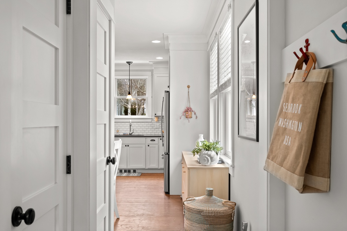 The mudroom leads to the kitchen