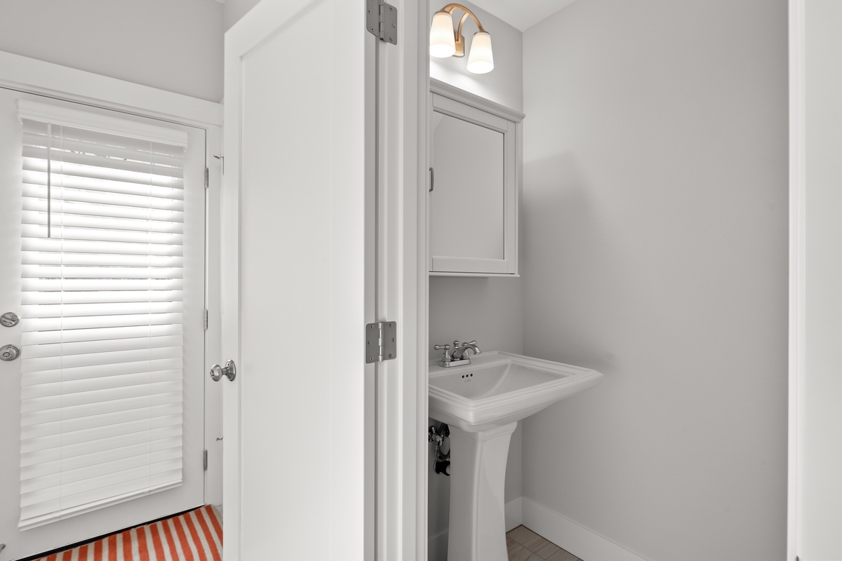 Conveniently located half bath on lower level