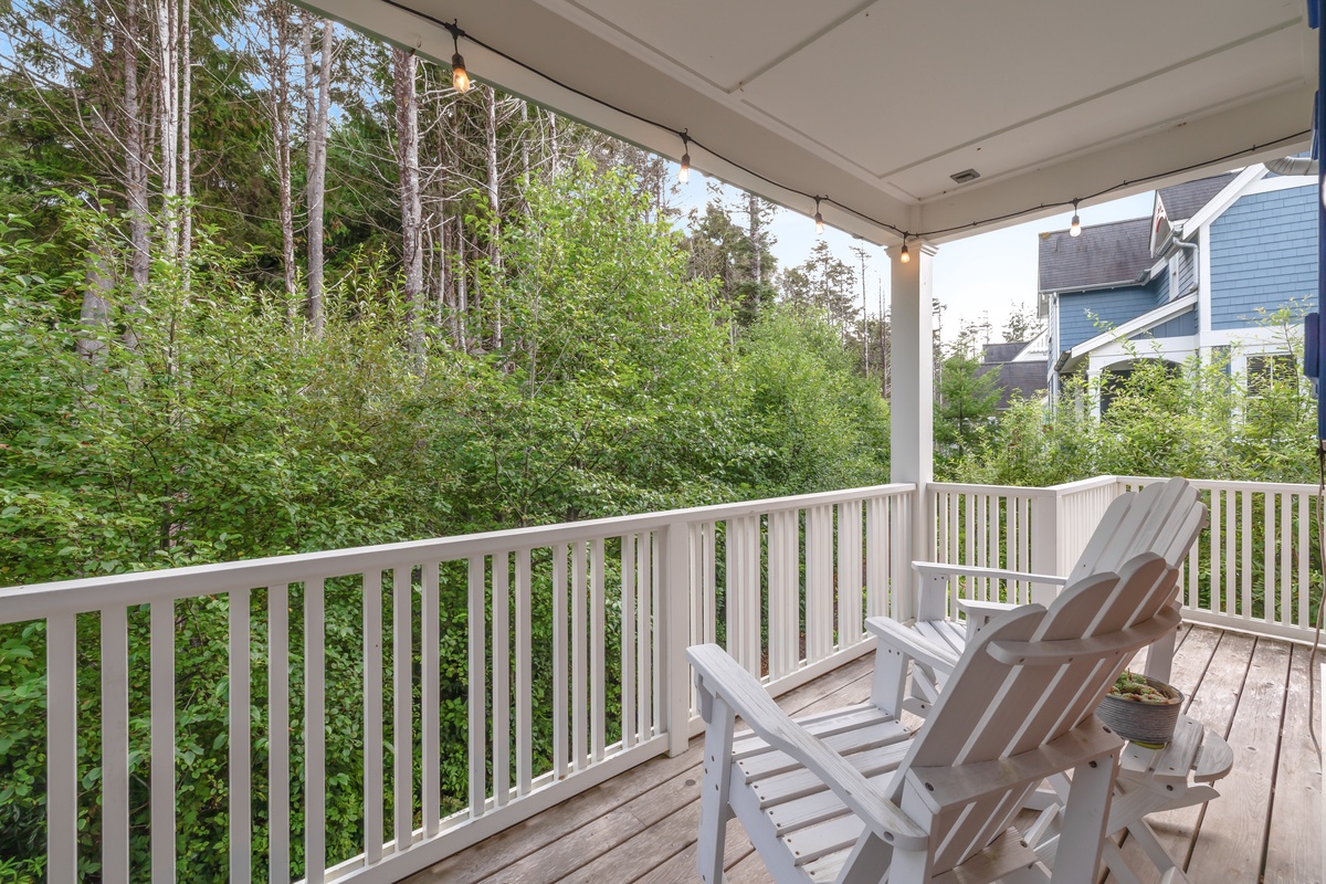 Enjoy a cup of coffee on the deck