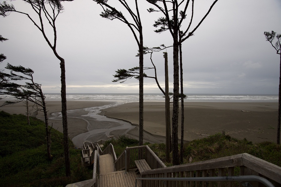 Seabrook staircase leading to the beach.